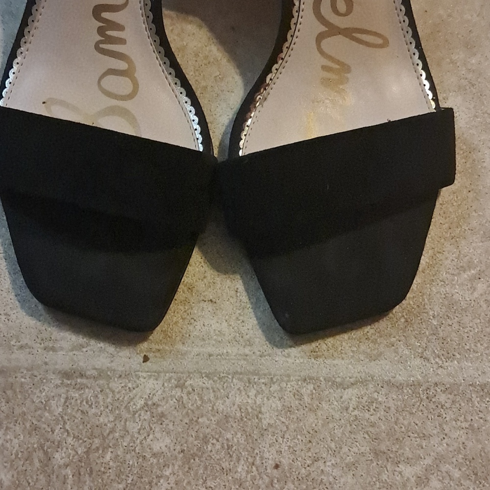 Sam Edelman Yaro Black Block Heel Ankle Strap Suede Shoes Size 10 - Picture 4 of 8